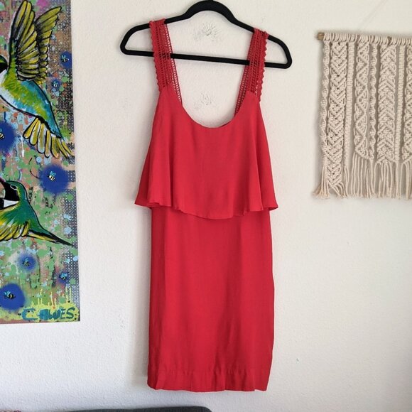 Anthropologie Maeve Tisana Flowy Dress in Red Sz 2 - Picture 3 of 10